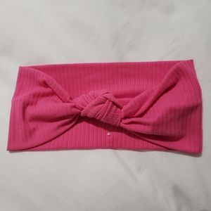 Hot Pink Cotton Ribbed Knot Headband or Headwrap